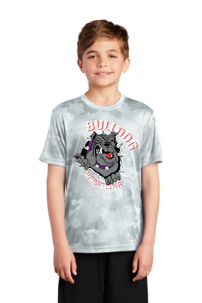 BULLDOG WRESTLING TEE 24-25 YST370 Sport-Tek® Youth CamoHex Tee