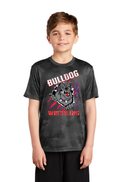 BULLDOG WRESTLING TEE 24-25 YST370 Sport-Tek® Youth CamoHex Tee 2