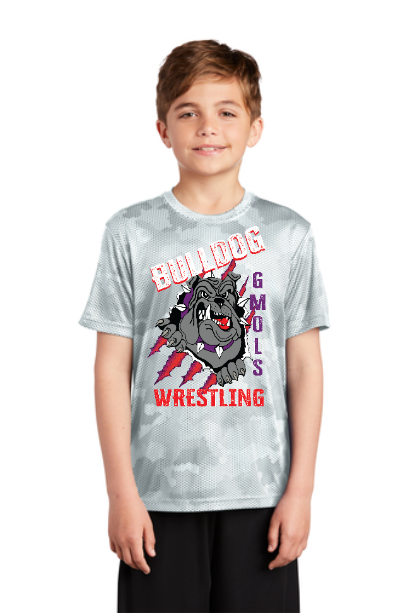 BULLDOG WRESTLING TEE 24-25 YST370 Sport-Tek® Youth CamoHex Tee 2