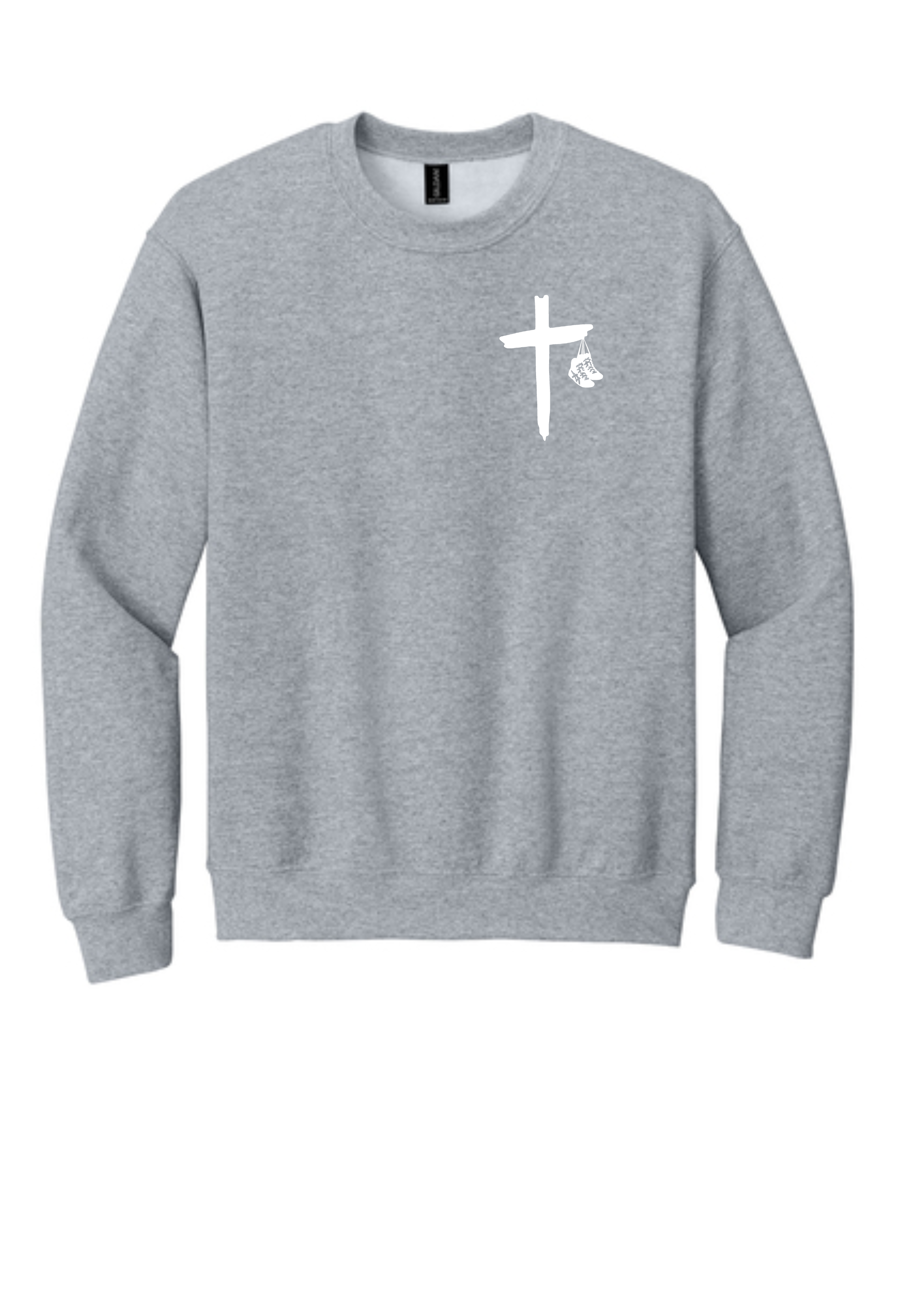 Shoes on the cross crewneck