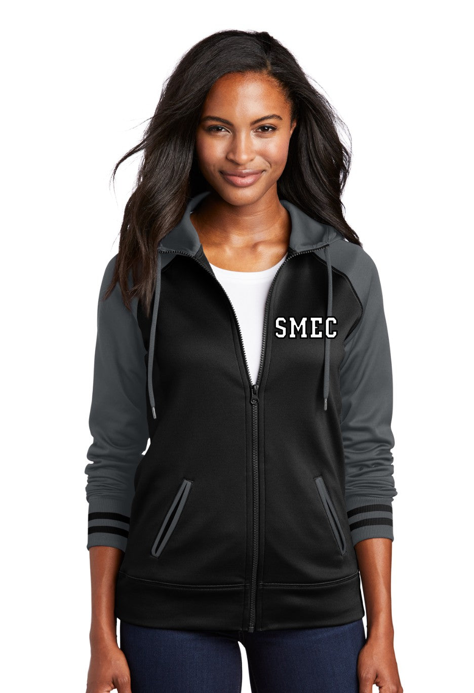 SMEC Sport-Tek® Ladies Sport-Wick® Varsity Fleece Full-Zip Hooded Jacket